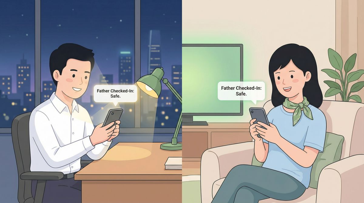 儿子女儿关注爸爸